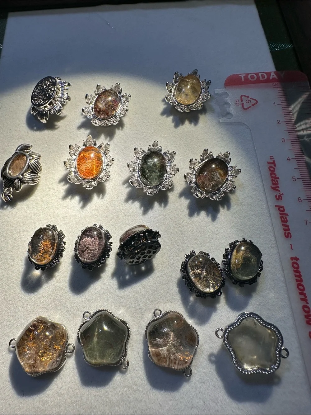 Assorted phantom quartz pendants charms